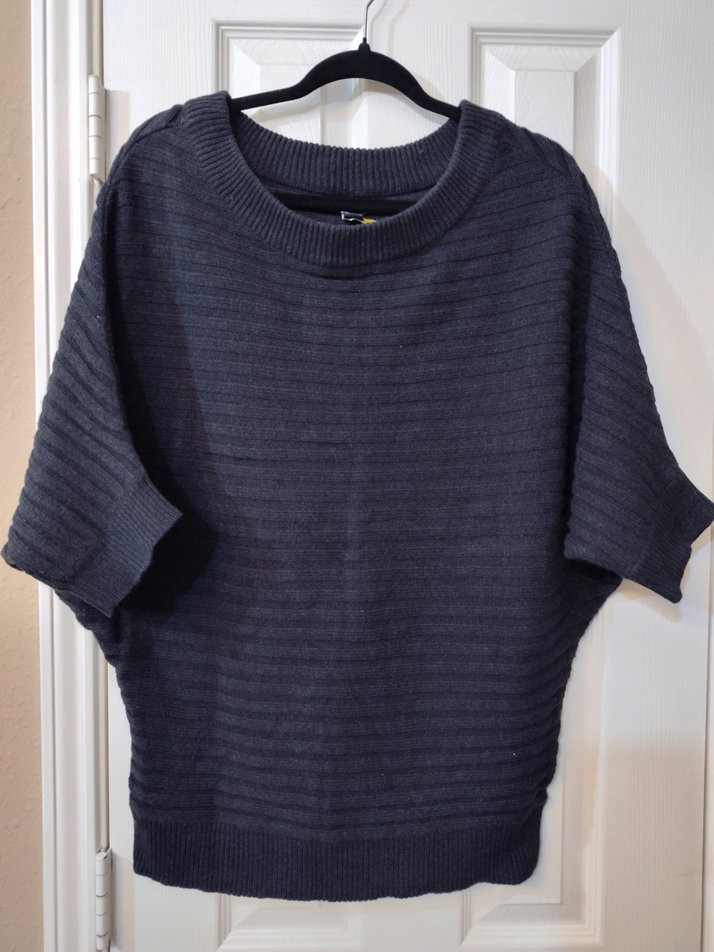 American Living Black Ribbed Knit Pullover